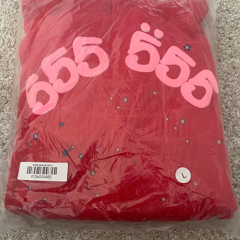 Sp5der hoodie red 555 brand new